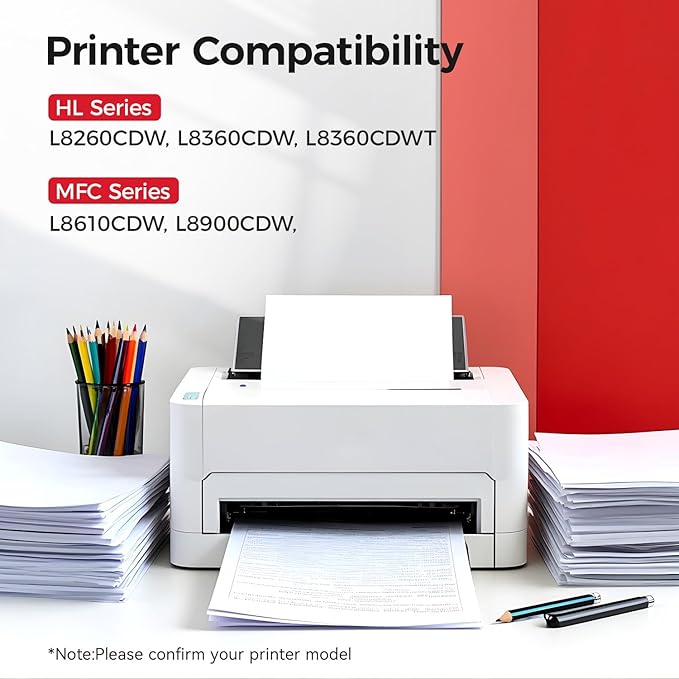 TN431 Toner Cartridge Set 4-Pack Printer Replacement Compatible for Brother TN-431 TN433 TN436 MFC-L8900CDW MFC-L8690CDW HL-L8360CDW HL-L8260CDW MFC-L8610CDW MFC-L8905CDW MFC-L9570CDW HL-L8360CDWT Ink