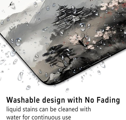 Cherry Blossom Patterns Desk Mat, Large Gaming Mouse Pad Non-Slip Rubber Base with Stitched Edges, Waterproof Protection for PC Laptop Home Office Desk Decor (12.5x10.5in)