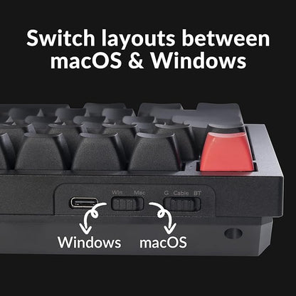 Keychron Q6 Max QMK/LUANCHER Wireless Bluetooth/2.4GHz/USB-C Wired Custom Mechanical Keyboard, Full Size Programmable Knob RGB Backlit Hot-Swappable Gateron Banana Switch for Mac Windows Linux - Black