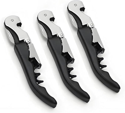 3 Sets Multi-function Wine Bottle Openers/Beer Bottle Openers, Professional Waiter Corkscrew Wine Openers(Black)