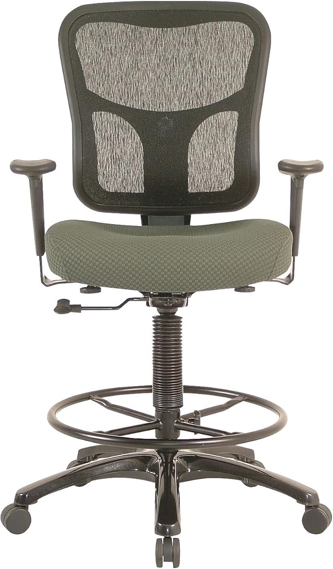 Tempur-Pedic TP8200 Ergonomic Fabric Mid-Back Drafting Stool, Olive (TP8200-OLIVE)