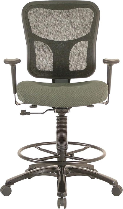 Tempur-Pedic TP8200 Ergonomic Fabric Mid-Back Drafting Stool, Olive (TP8200-OLIVE)