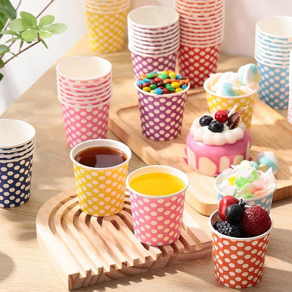 Bokon 1000 Pcs 5 oz Paper Cups Bulk Multicolor Paper Disposable Ice Cream Hot/cold Drink Tea Small Mouthwash Mini Sundae Espresso Coffee Cups for Christmas Party Travel