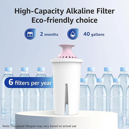 Overbest Magnesium Pitcher Water Filter, Replacement for Brita® Pitchers and Dispensers, Brita® Classic 35557, OB03, Mavea® 107007, and Amazon Basics® 10-Cup Pitcher, Includes 3 Filters