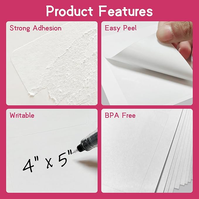 4UP 4" x 5" Shipping Labels Compatible with Laser & Inkjet Printers, Address Mailing Labels Self Adhesive Stickers (100 Sheets)