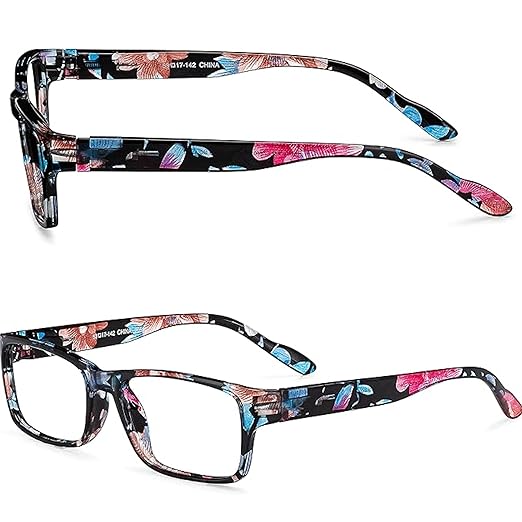 Readerest 2.25 Blue Light Reading Glasses - Lightweight Computer Glasses - Eye Strain, UV Glare Protection (Floral)