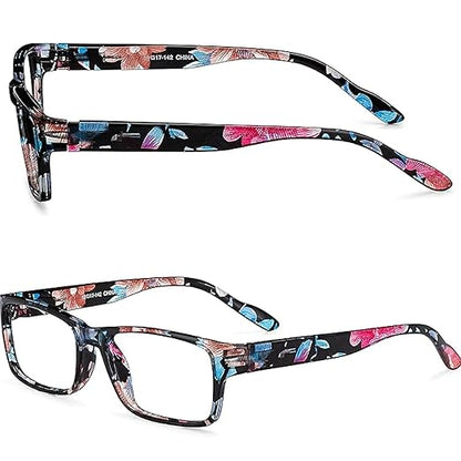 Readerest 2.25 Blue Light Reading Glasses - Lightweight Computer Glasses - Eye Strain, UV Glare Protection (Floral)