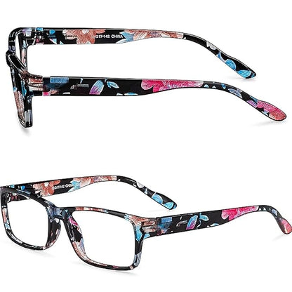 Readerest 2.5 Blue Light Reading Glasses - Lightweight Computer Glasses - Eye Strain, UV Glare Protection (Floral)