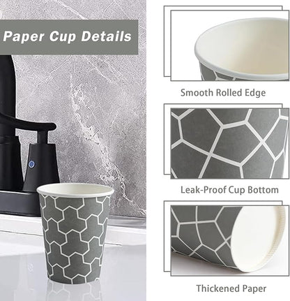 300 Pack 5 oz Paper Cups, Disposable Bathroom Cups Small Mouthwash Cups, Hot/Cold Beverage Drinking Mini Cup for Party, Picnics, Water, Snack