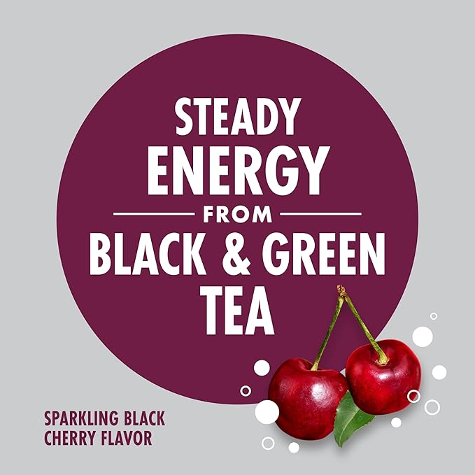 V8 +SPARKLING ENERGY Black Cherry Energy Drink, Made with Real Vegetable and Fruit Juices, 11.5 FL OZ Can 4 Count (Pack of 6)