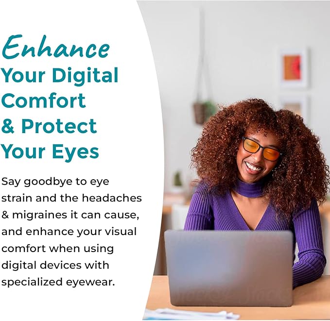 100% Blue Light Blocking Glasses - Women + Men - Better Sleep - Anti Eye Strain Protection - Computer Screens Gaming