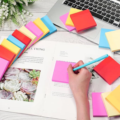Eaasty 12000 Sheets, 120 Pack Sticky Notes 3x3 Inch Bright Colors Self Stick Pads Bulk 5 Bright Colors 100 Sheets/pad Colorful Post Stickies for Walls Doors Windows Notebook Office Home School Meeting
