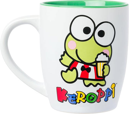 Silver Buffalo Sanrio Hello Kitty and Friends Jumbo Curved Ceramic Mug Featuring Keroppi, 25 Ounces