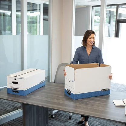 Bankers Box STOR/FILE Medium-Duty Storage Boxes, FastFold, String and Button, Letter, Case of 12 (00704)