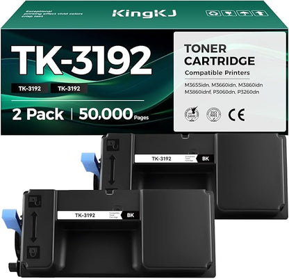 TK-3192 TK3192 Toner Cartridges 1T02T60US0 2-Pack High Yield With Chip Replacement for Kyocera TK-3192 TK3192 Compatible with ECOSYS M3655idn M3660idn M3860idn M3860idnf P3060dn P3260dn Printers Toner