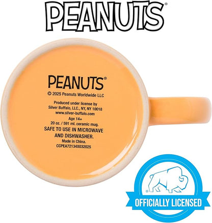 Silver Buffalo Peanuts Halloween Featuring Snoopy and Woodstock in Mummy Costume Wax Resist Ceramic Mug, 20 Ounces
