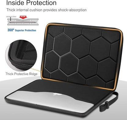 FINPAC Hard Laptop Sleeve Case for 15.3 inch MacBook Air M4 M3 M2 2025 2024, 16.2 inch MacBook Pro M4/M3/M2/M1 Pro/Max A2991 A2780 A2485 A2141, Waterproof Case for Surface Laptop/Book, Black