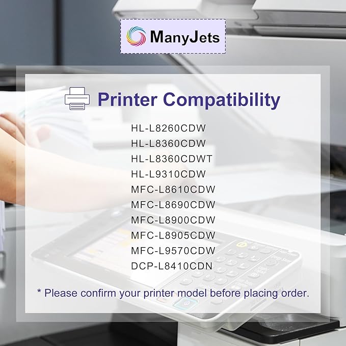 4-Pack TN433 Toner Cartridges Compatible for Brother TN433 TN-433 TN431,Replacement for Brother HL-L8360CDW HL-L8260CDW MFC-L8900CDW MFC-L8610CDW MFC-L8690CDW Printer (BK/C/M/Y)