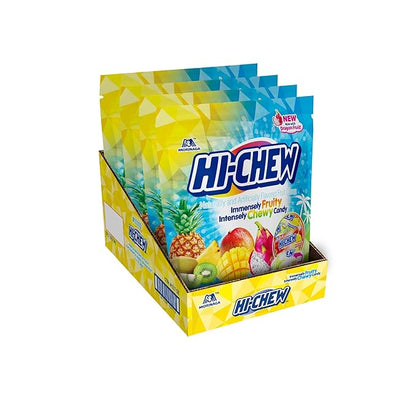 HI-CHEW Tropical Mix, Kiwi Pineapple Mango Dragon Fruit, 4 Stand Up Pouches, 220+ Pieces, 12.7oz each - Fun Soft & Chewy Bulk Candy - Juicy Fruity Flavors - Individually Wrapped for Sharing