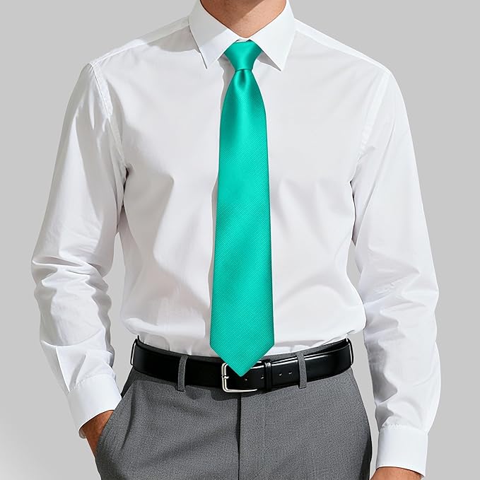 Fineknot Black Ties for Men, Formal Neckties for Men, Solid Color Mens Ties for Business, Wedding, Party, Mens Neck Tie