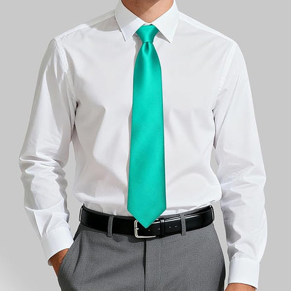 Fineknot Black Ties for Men, Formal Neckties for Men, Solid Color Mens Ties for Business, Wedding, Party, Mens Neck Tie
