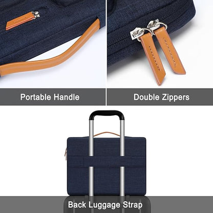 MOSISO 360 Protective Laptop Case 17.3 inch, 17-17.3 inch Laptop Sleeve Compatible with Dell, HP, Lenovo, Asus, Acer, Alienware, Side Open Carrying Case with 4 Zipper Pockets&Handle, Navy Blue
