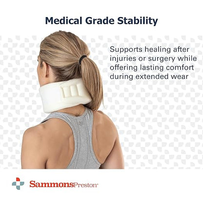 Sammons Preston Universal Contour Cervical Brace,Adjustable Hook and Loop Closure,For Neck Strain,Injury,or Post-Op Surgery,Relieves Neck Pain and Spine Pressure,Cream Color,2” High,(Pack of 2)