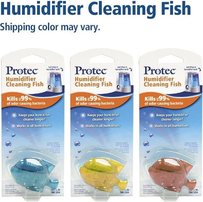 Protec Humidifier Cleaning Fish, Tank Cleaner, Fights Slime & Odor, Lasts 30 Days, 1 Count, Color May Vary (Pack of 2)