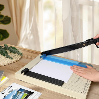 A4 Paper Cutter,12" Titanium Blade Guillotine Trimmer with Corner Rounder,12-Sheet Capacity for Cardstock, Vinyl, Photos, Crafts, Labels & Coupons