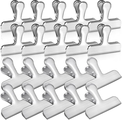 Bag Clips, 20 Pack Stainless Steel Chip Clips for Food, Food Clips Heavy Duty Clamp Clips Kitchen Clips Snack Clips for Office Kitchen Home