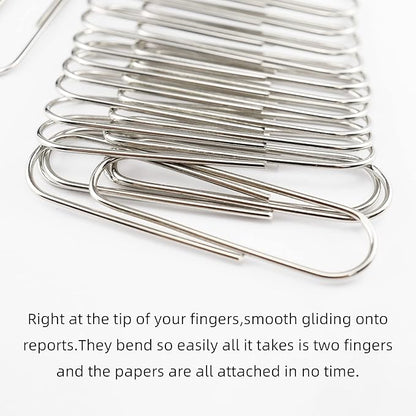 HEEHEE 35 PCS 4 Inch Silver Large Paper Clips - Rust Resistant and Bend Proof, Smooth Finish, Large Jumbo Paperclips for Office School, Documents, Card