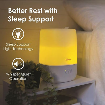 Crane Ultra-Quiet 3-in-1 Humidifier for Baby with Essential Oil Tray, 7-Color Sleep Light, 1 Gallon Top-Fill Tank, Ideal for Bedroom