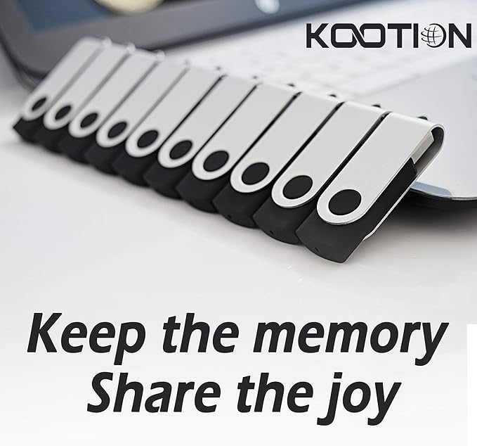 KOOTION 128MB Bulk USB Drives 100 Pack USB 2.0 Flash Drive Thumb Drives Swivel Memory Stick (Black, 100pcs, 128MB)