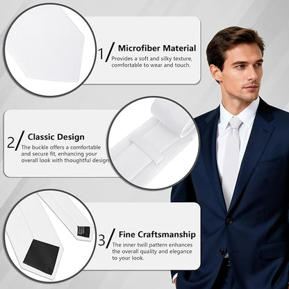 Fineknot Black Ties for Men, Formal Neckties for Men, Solid Color Mens Ties for Business, Wedding, Party, Mens Neck Tie