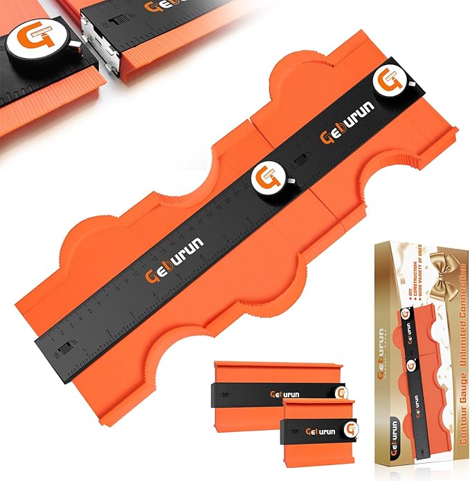 Contour Gauge (10+5 Inch) Unlimited Connection Profile Tool with Lock, Christmas Gifts for Men Dad Husband Him, Stocking Stuffers for Men Super Contour Duplicator Men Gifts Woodworking Tools for Men