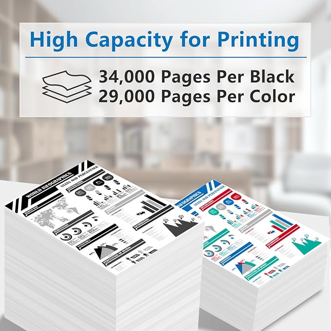 High Yield 659X Toner Cartridge Replacement for HP 659X W2010X W2011X W2012X W2013X Toner Cartridge Compatible Works with Color Enterprise M856 MFP M776 Series Printer(Black Cyan Magenta Yellow)