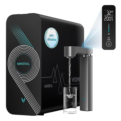 VIOMI® Master M1 Reverse Osmosis Alkaline Mineralization pH+ Water Filter, Lead & PFAS Reduction Under Sink Tankless RO System, NSF/ANSI 372 ETL Tested, Smart Faucet & App Monitor, 1000 GPD, BPA Free