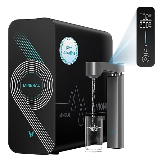 VIOMI® Master M1 Reverse Osmosis Alkaline Mineralization pH+ Water Filter, Lead & PFAS Reduction Under Sink Tankless RO System, NSF/ANSI 372 ETL Tested, Smart Faucet & App Monitor, 1000 GPD, BPA Free