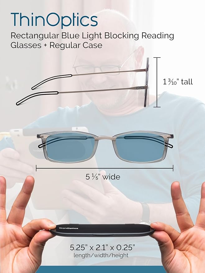 ThinOptics Frontpage Blue-Light Blocking Computer Reading Glasses and Milano Aluminum Case