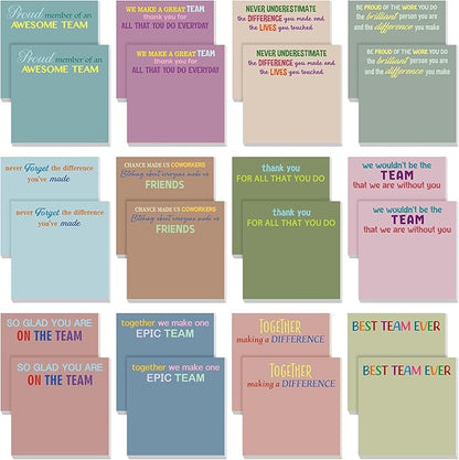 Yinder 24 Pcs Inspirational Sticky Notes Christmas Stocking Stuffers Motivational Sticky Notes Pad Employee Appreciation Gift Bulk for Teacher Nurse Coworker Office 3 x 3'' (Team,Morandi)