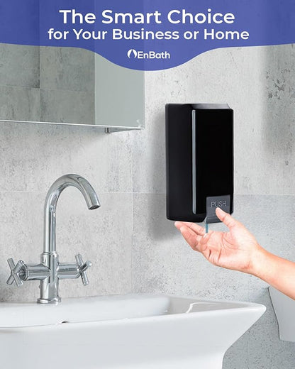 Wall Mounted Soap Dispenser with Large 34 oz. Capacity - A Black Commercial Hand Soap Dispenser or Hand Sanitizer Wall Mount Unit That Holds 25 pct More Than Other Brands - ADA Compliant