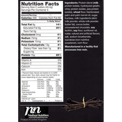 Proti-Thin High Protein Vanilla Wafer Squares, 15g Protein, Low Calorie, Low Sugar, Aspartame Free, Diet Wafer Bars, Healthy Snack, 2 Wafers per Serving, 5 Count Box (6 Boxes - Save 10%)