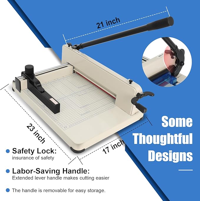 12 in Heavy-Duty Guillotine Paper Cutter, Paper Trimmer, Industrial-Grade Steel Blade, Dual Safety Lock Protective Cover, Cuts Cardstock, Posters Bulk Paper for Office, School Crafting”