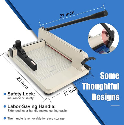 12 in Heavy-Duty Guillotine Paper Cutter, Paper Trimmer, Industrial-Grade Steel Blade, Dual Safety Lock Protective Cover, Cuts Cardstock, Posters Bulk Paper for Office, School Crafting”