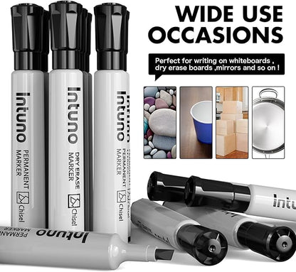 Permanent Markers, 96 Count Black, Chisel tip, Oil-Based Permanent Markers, Waterproof and Fade-Resistant, for Paper, Wood, Metal, Glass and More
