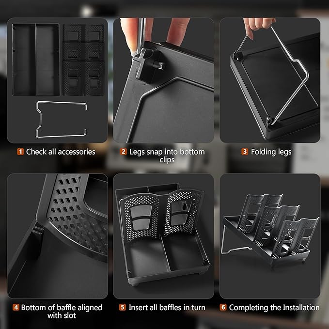 Paper Cup and Lid Holder, Disposable Coffee Cup Dispenser, 3-Slot Upright Paper Cup Dispenser for Coffee Stations, Kitchens, Bars, Restaurants, Lounges (Black)