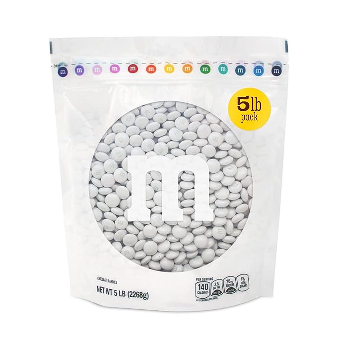 M&M’S WORLD Candy Bulk - Pearl Milk Chocolate for Candy Bar, Chocolate for Weddings, Birthdays, Graduations, Party Favors, Easter, Holiday, Birthday Party Favors and more, 5 lbs