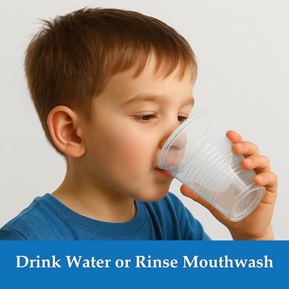 Henry Schein Disposable Cups, 5 oz, Clear (200 Count) – Dental Rinse Cups, Double-Coated for Durability, Latex-Free, Embossed Grip, Ideal for Medical, Office, and Event Use