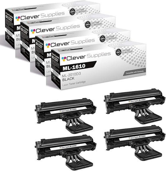 CS Replacement Toner Cartridge Compatible with Samsung ML-1610 ML-2010D3 Black ML Printers ML-1610 ML-1610R ML-1615 ML-1620 ML-1625,ML-1625R Toner Cartridge 4 Pack