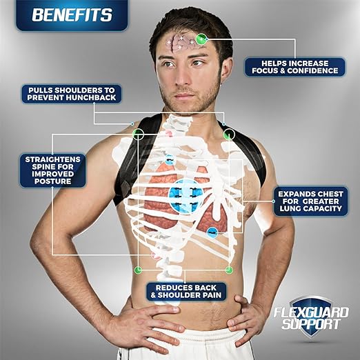 Posture Corrector for Women and Men - Adjustable Upper Back & Shoulder Brace Trainer for Slouching, Neck Hump and Hunched Shoulders - X-Large